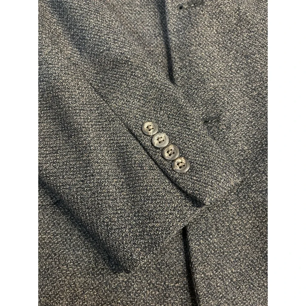 Pronto Uomo Mens Sport Coat 42R Brown Grey Tweed Blazer Italy 2 Button Wool Silk